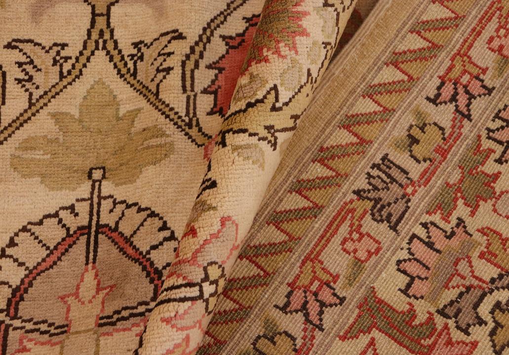handmade Transitional Kafkaz Chobi Ziegler Beige Pink Hand Knotted RECTANGLE 100% WOOL area rug 9 x 13
