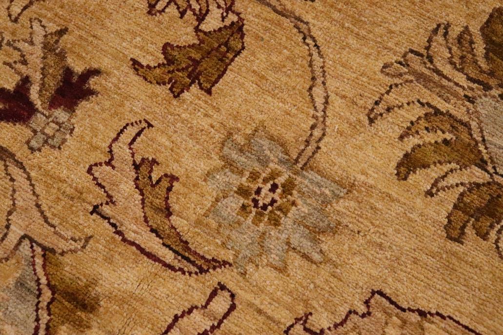 handmade Traditional Kafkaz Chobi Ziegler Lt. Gold Burgundy Hand Knotted RECTANGLE 100% WOOL area rug 9 x 12