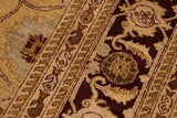handmade Traditional Kafkaz Chobi Ziegler Lt. Gold Burgundy Hand Knotted RECTANGLE 100% WOOL area rug 9 x 12