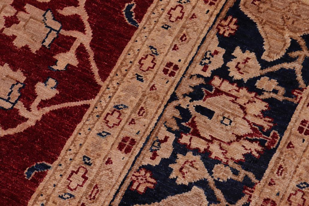 handmade Traditional Kafkaz Chobi Ziegler Red Blue Hand Knotted RECTANGLE 100% WOOL area rug 9 x 12