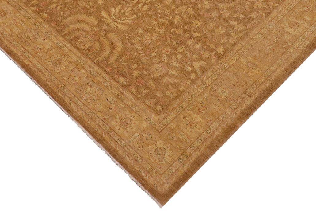 handmade Traditional Kafkaz Chobi Ziegler Gold Tan Hand Knotted RECTANGLE 100% WOOL area rug 10 x 12