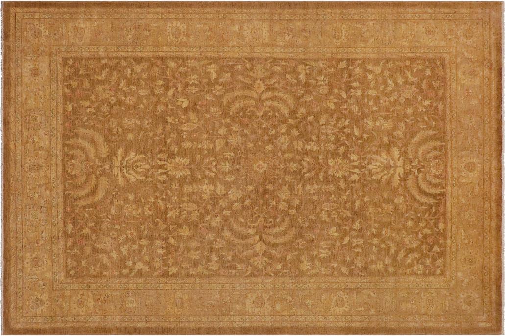 handmade Traditional Kafkaz Chobi Ziegler Gold Tan Hand Knotted RECTANGLE 100% WOOL area rug 10 x 12
