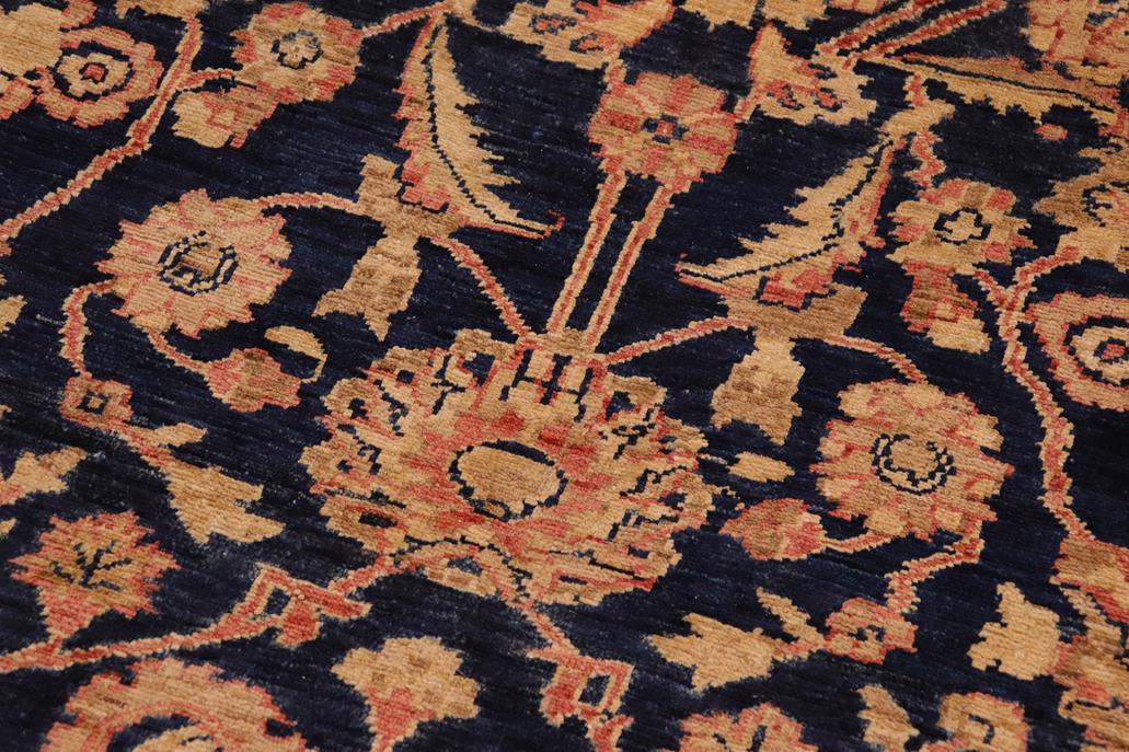 handmade Traditional Kafkaz Chobi Ziegler Blue Salmon Hand Knotted RECTANGLE 100% WOOL area rug 9 x 12