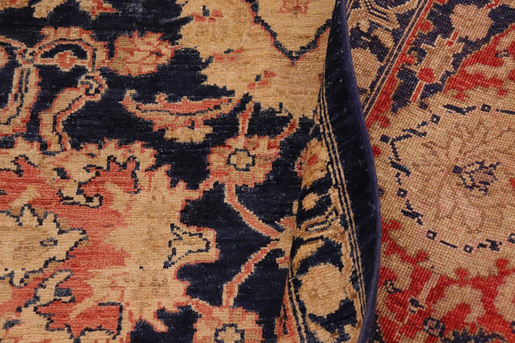 handmade Traditional Kafkaz Chobi Ziegler Blue Salmon Hand Knotted RECTANGLE 100% WOOL area rug 9 x 12