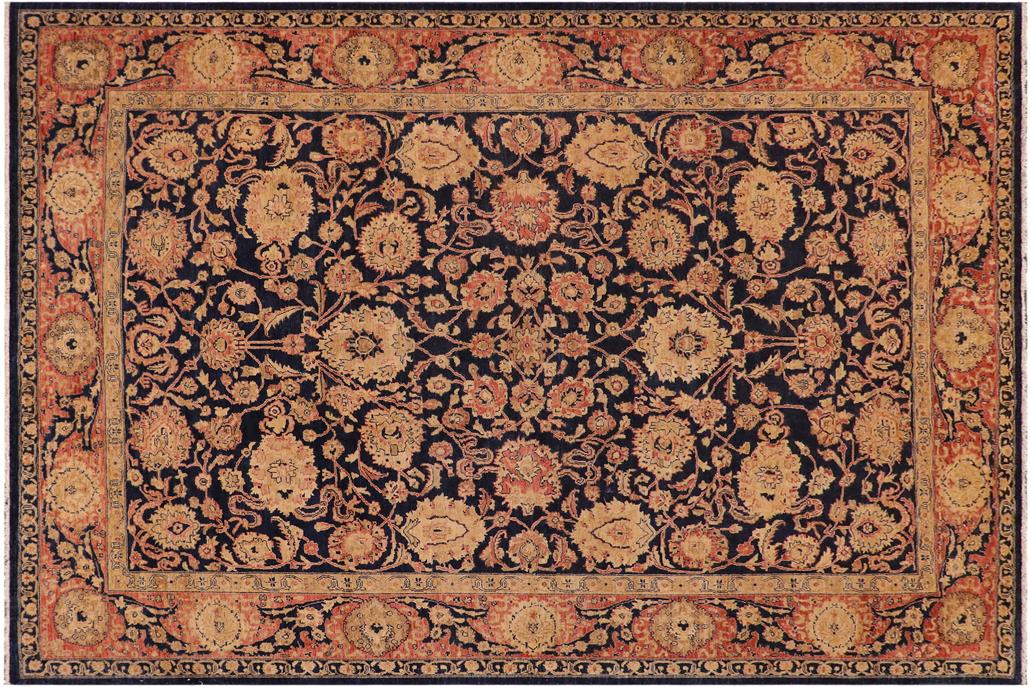 handmade Traditional Kafkaz Chobi Ziegler Blue Salmon Hand Knotted RECTANGLE 100% WOOL area rug 9 x 12
