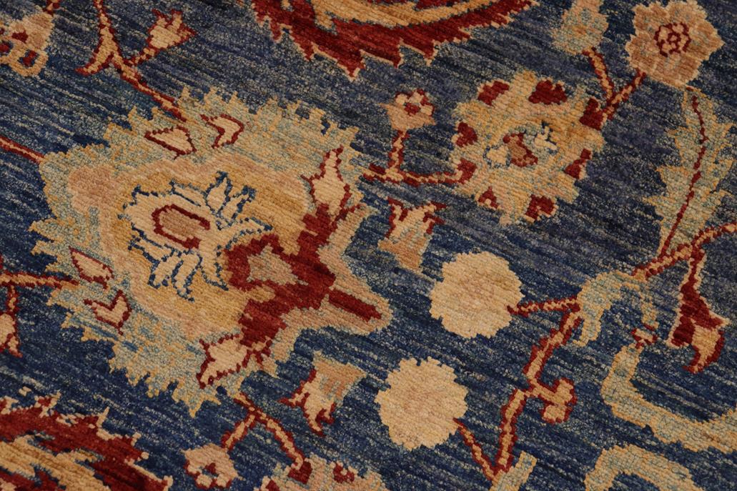handmade Traditional Kafkaz Chobi Ziegler Blue Red Hand Knotted RECTANGLE 100% WOOL area rug 9 x 12