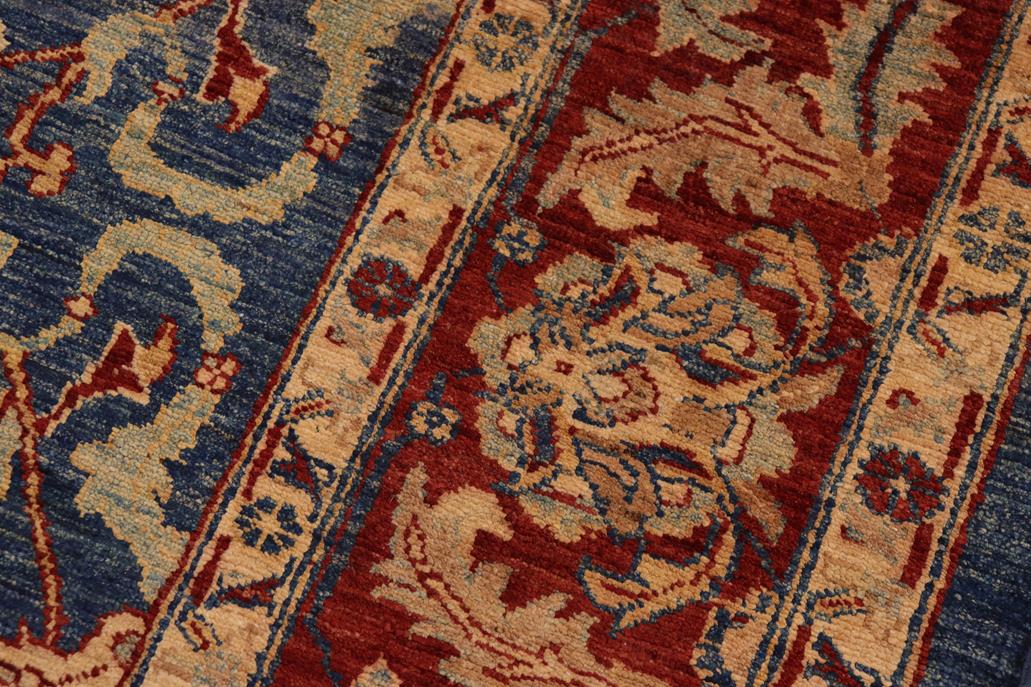 handmade Traditional Kafkaz Chobi Ziegler Blue Red Hand Knotted RECTANGLE 100% WOOL area rug 9 x 12