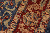 handmade Traditional Kafkaz Chobi Ziegler Blue Red Hand Knotted RECTANGLE 100% WOOL area rug 9 x 12