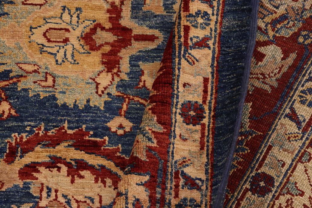 handmade Traditional Kafkaz Chobi Ziegler Blue Red Hand Knotted RECTANGLE 100% WOOL area rug 9 x 12