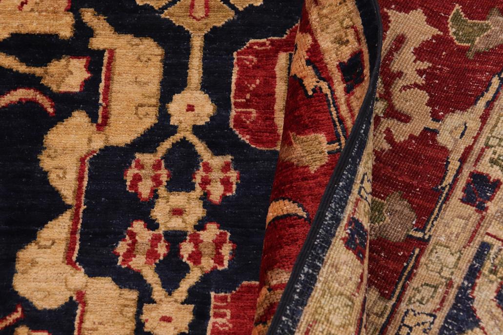handmade Traditional Kafkaz Chobi Ziegler Blue Red Hand Knotted RECTANGLE 100% WOOL area rug 9 x 12