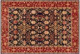 Bohemien Ziegler Markita Blue Red Hand-Knotted Wool Rug - 8'11'' x 11'7''