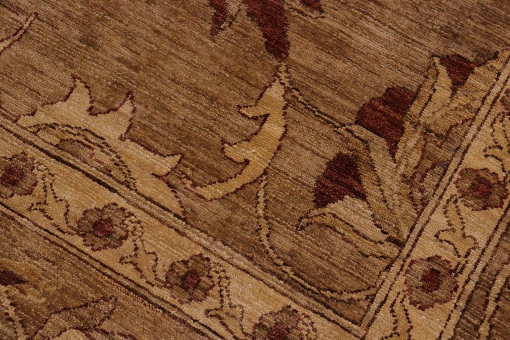 handmade Traditional Kafkaz Chobi Ziegler Taupe Beige Hand Knotted RECTANGLE 100% WOOL area rug 9 x 12