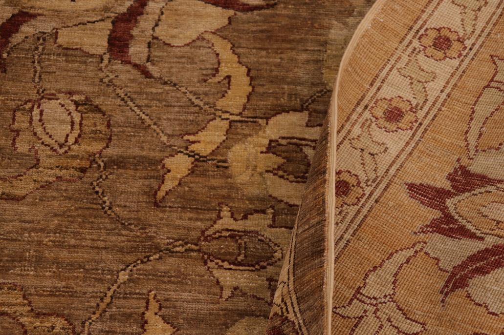 handmade Traditional Kafkaz Chobi Ziegler Taupe Beige Hand Knotted RECTANGLE 100% WOOL area rug 9 x 12