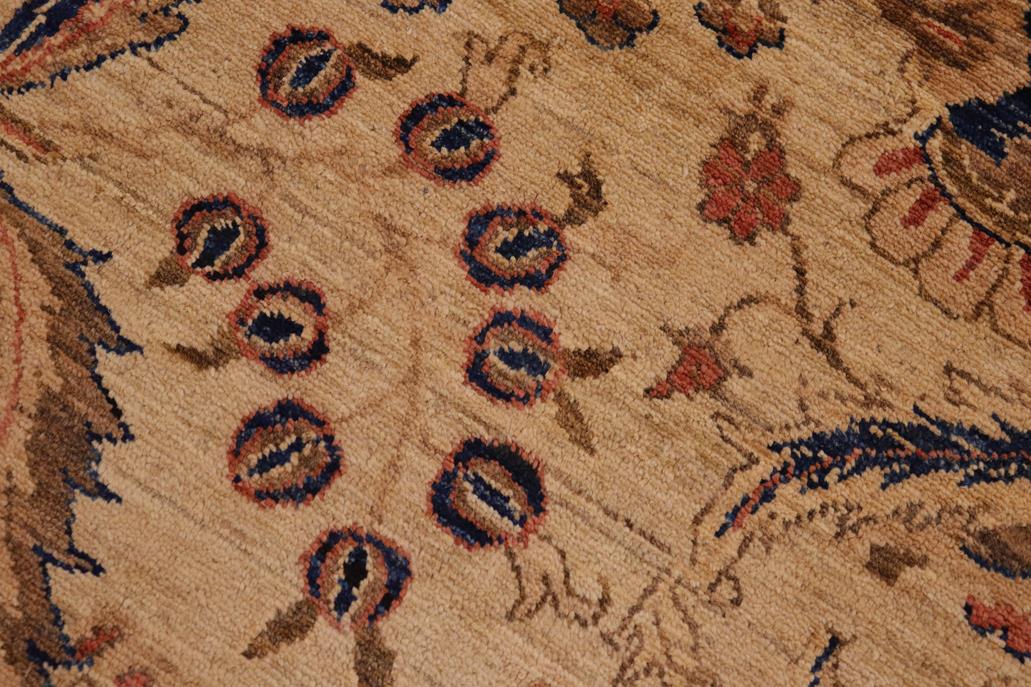 handmade Traditional Kafkaz Chobi Ziegler Beige Tan Hand Knotted RECTANGLE 100% WOOL area rug 9 x 12