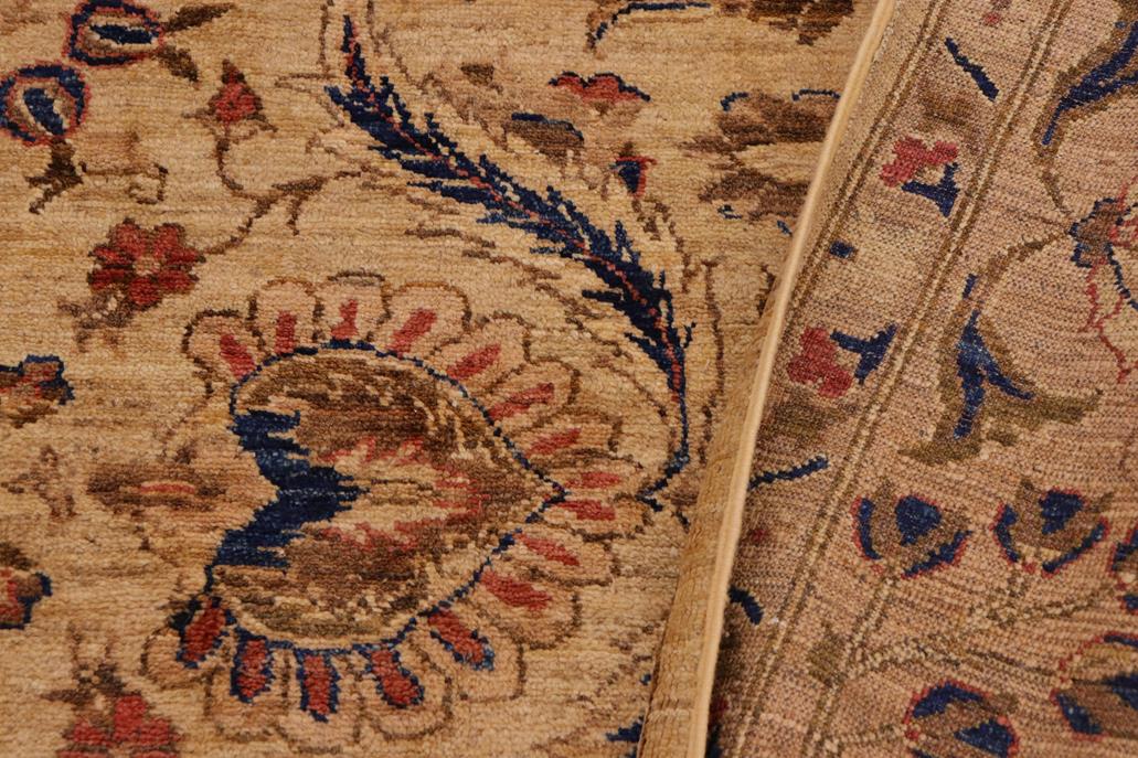handmade Traditional Kafkaz Chobi Ziegler Beige Tan Hand Knotted RECTANGLE 100% WOOL area rug 9 x 12