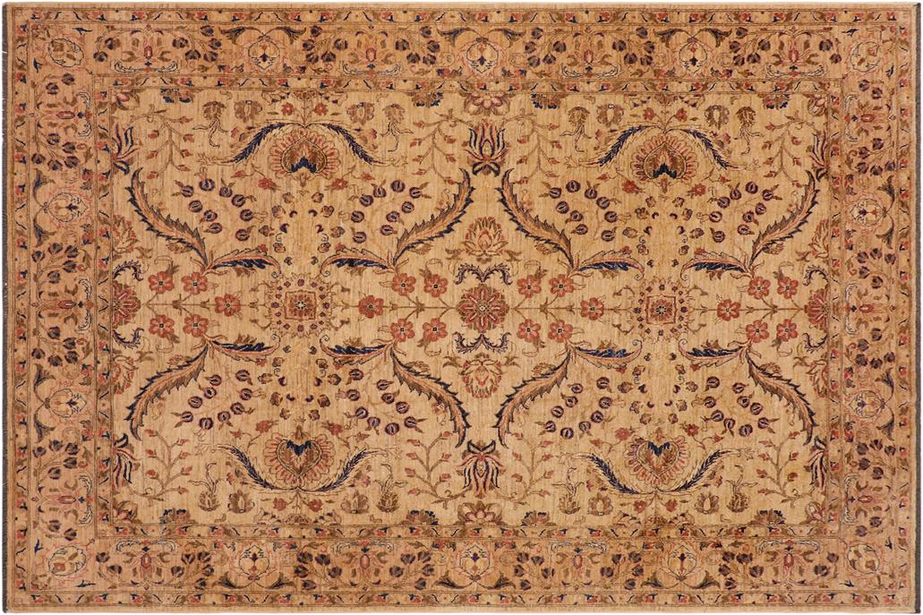 handmade Traditional Kafkaz Chobi Ziegler Beige Tan Hand Knotted RECTANGLE 100% WOOL area rug 9 x 12