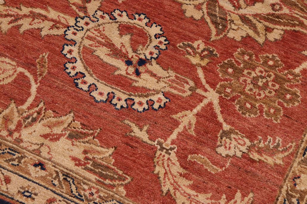 handmade Traditional Kafkaz Chobi Ziegler Peach Blue Hand Knotted RECTANGLE 100% WOOL area rug 9 x 11
