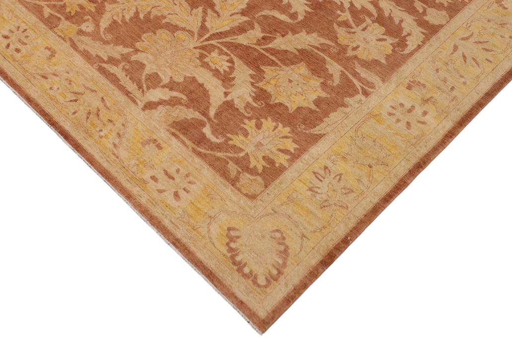 handmade Traditional Kafkaz Chobi Ziegler Lt. Brown Gold Hand Knotted RECTANGLE 100% WOOL area rug 9 x 12