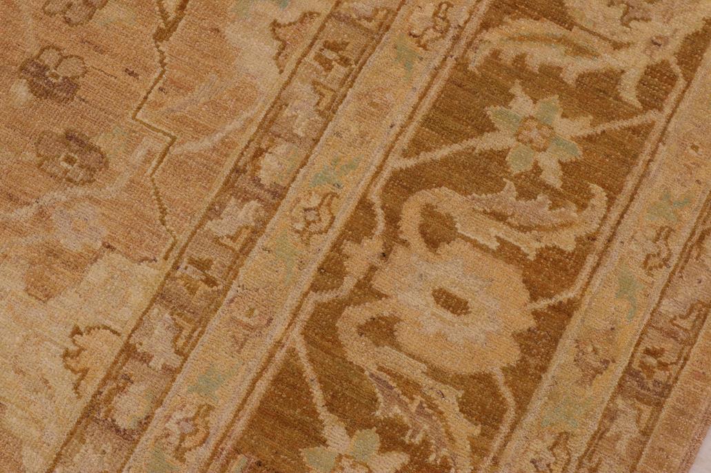 handmade Traditional Kafkaz Chobi Ziegler Tan Gold Hand Knotted RECTANGLE 100% WOOL area rug 9 x 12