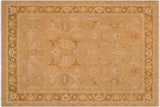 Shabby Chic Ziegler Janita Tan Gold Hand-Knotted Wool Rug - 8'11'' x 12'0''