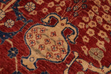 handmade Traditional Kafkaz Chobi Ziegler Red Olive Green Hand Knotted RECTANGLE 100% WOOL area rug 9 x 11