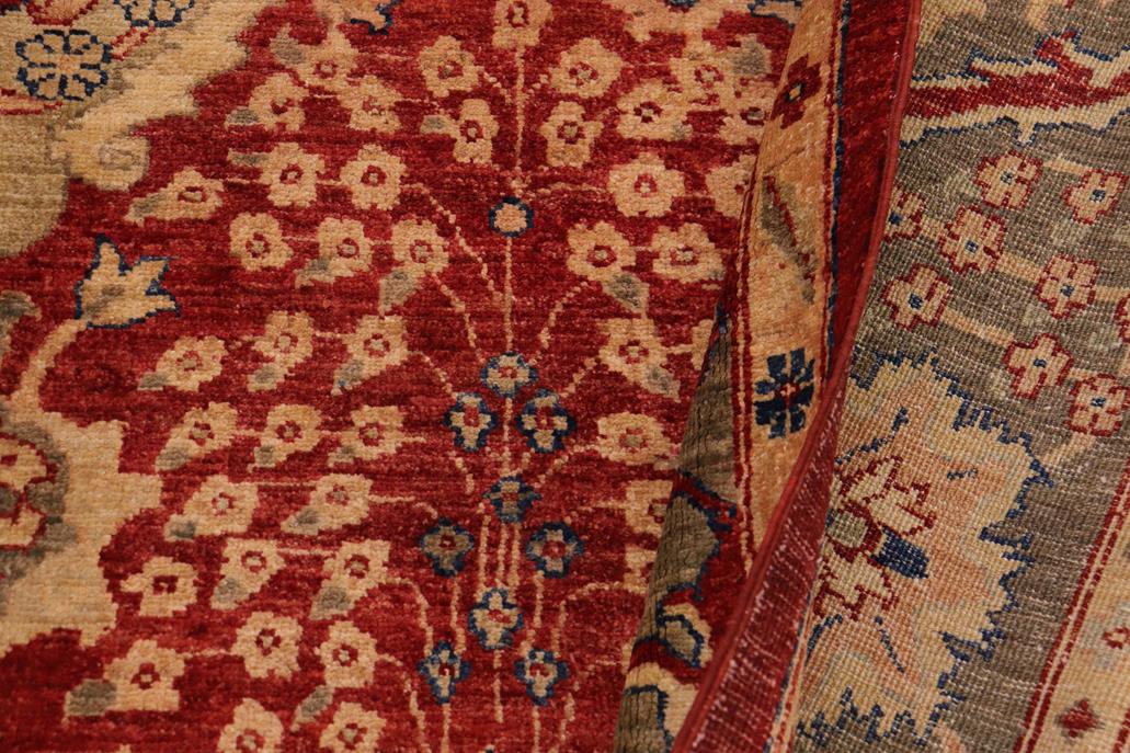 handmade Traditional Kafkaz Chobi Ziegler Red Olive Green Hand Knotted RECTANGLE 100% WOOL area rug 9 x 11