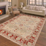 handmade Traditional Kafkaz Chobi Ziegler Beige Rust Hand Knotted RECTANGLE 100% WOOL area rug 9 x 12
