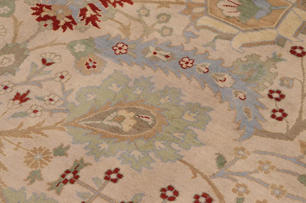 handmade Traditional Kafkaz Chobi Ziegler Beige Rust Hand Knotted RECTANGLE 100% WOOL area rug 9 x 12