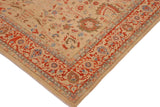 handmade Traditional Kafkaz Chobi Ziegler Tan Rust Hand Knotted RECTANGLE 100% WOOL area rug 9 x 12