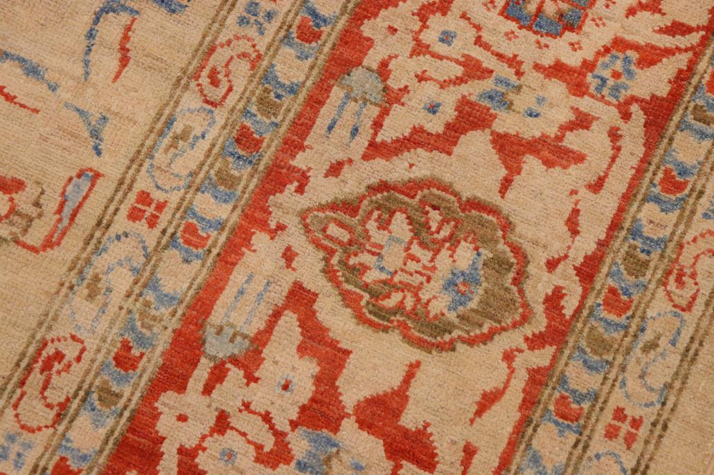 handmade Traditional Kafkaz Chobi Ziegler Tan Rust Hand Knotted RECTANGLE 100% WOOL area rug 9 x 12