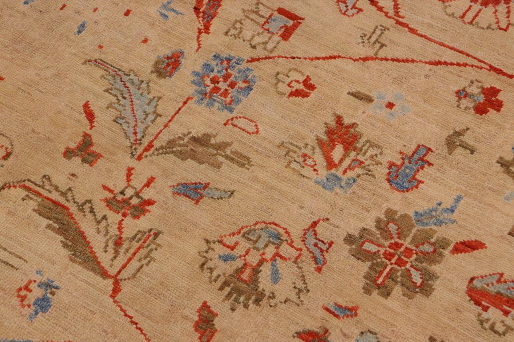 handmade Traditional Kafkaz Chobi Ziegler Tan Rust Hand Knotted RECTANGLE 100% WOOL area rug 9 x 12