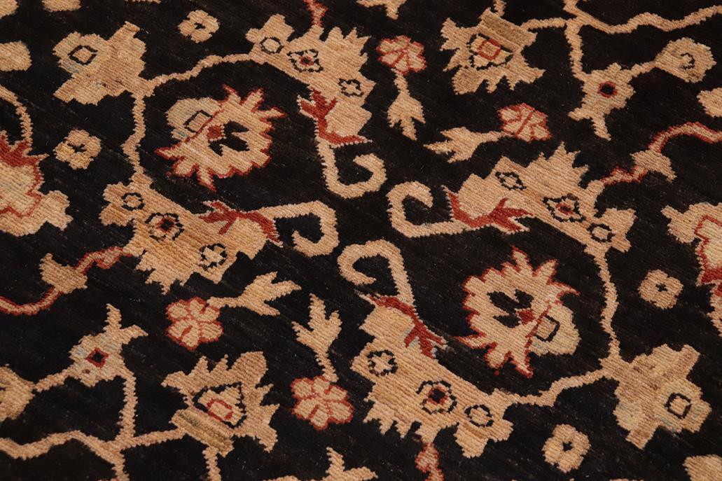 handmade Traditional Kafkaz Chobi Ziegler Black Rust Hand Knotted RECTANGLE 100% WOOL area rug 9 x 12