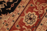 handmade Traditional Kafkaz Chobi Ziegler Black Rust Hand Knotted RECTANGLE 100% WOOL area rug 9 x 12