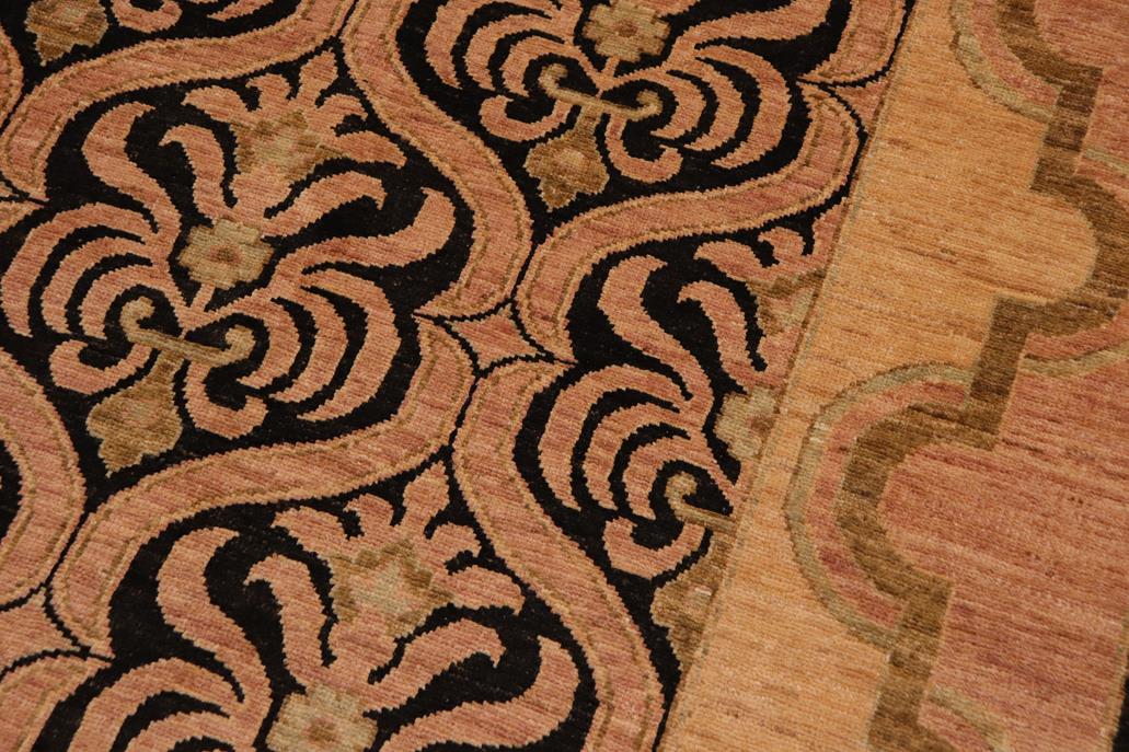 handmade Transitional Kafkaz Chobi Ziegler Brown Tan Hand Knotted RECTANGLE 100% WOOL area rug 9 x 12