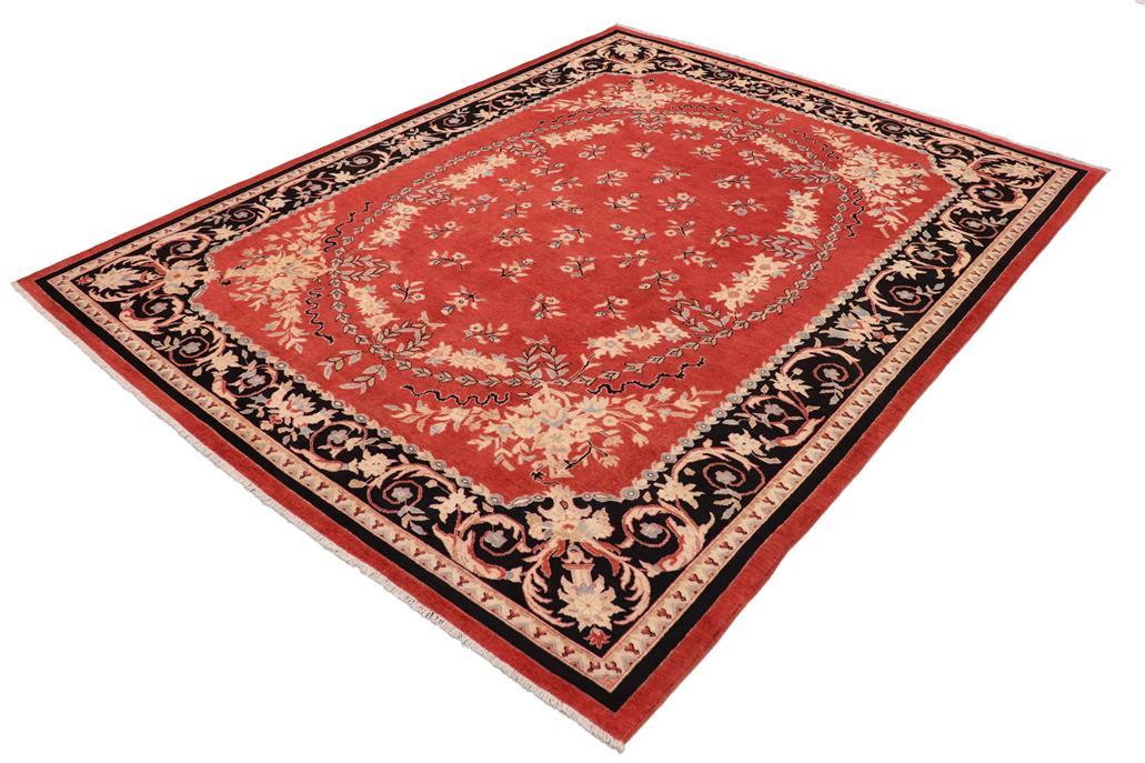 handmade Traditional Kafkaz Chobi Ziegler Rust Black Hand Knotted RECTANGLE 100% WOOL area rug 9 x 12