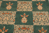 handmade Transitional Kafkaz Chobi Ziegler Green Lt. Tan Hand Knotted RECTANGLE 100% WOOL area rug 9 x 12