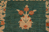 handmade Transitional Kafkaz Chobi Ziegler Green Lt. Tan Hand Knotted RECTANGLE 100% WOOL area rug 9 x 12