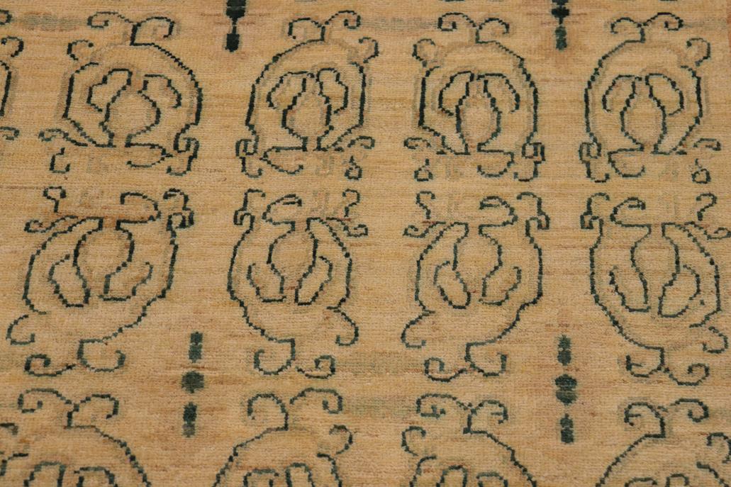 handmade Transitional Kafkaz Chobi Ziegler Beige Brown Hand Knotted RECTANGLE 100% WOOL area rug 9 x 12