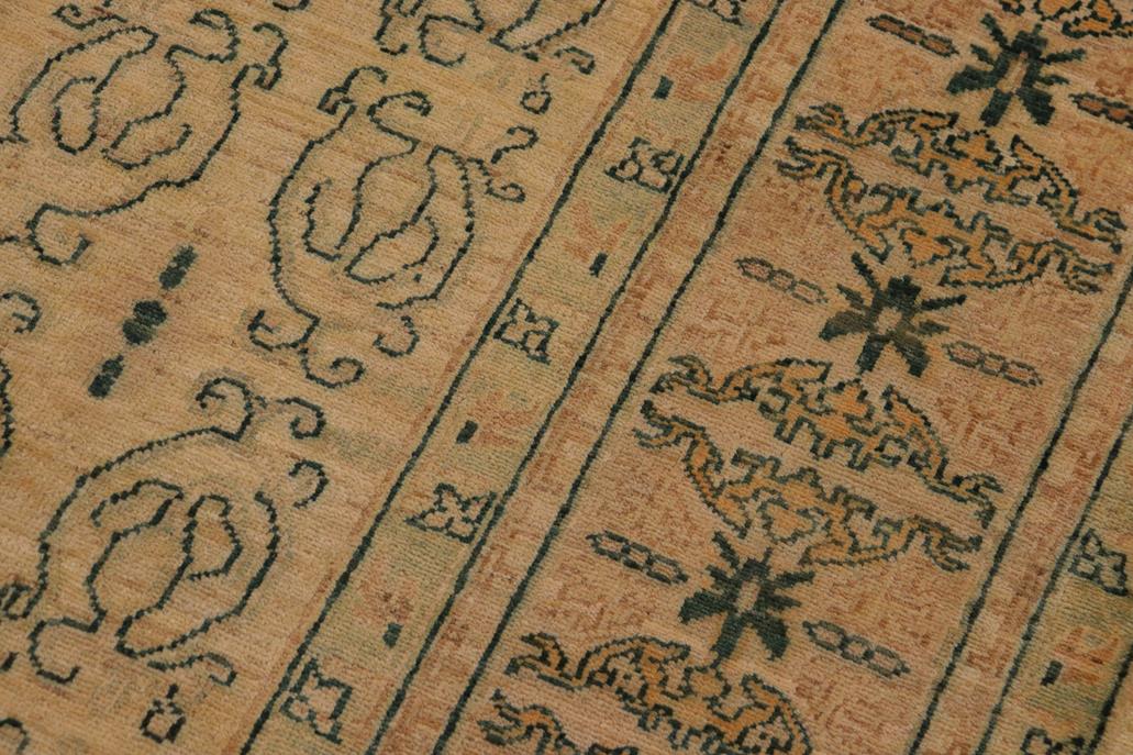 handmade Transitional Kafkaz Chobi Ziegler Beige Brown Hand Knotted RECTANGLE 100% WOOL area rug 9 x 12