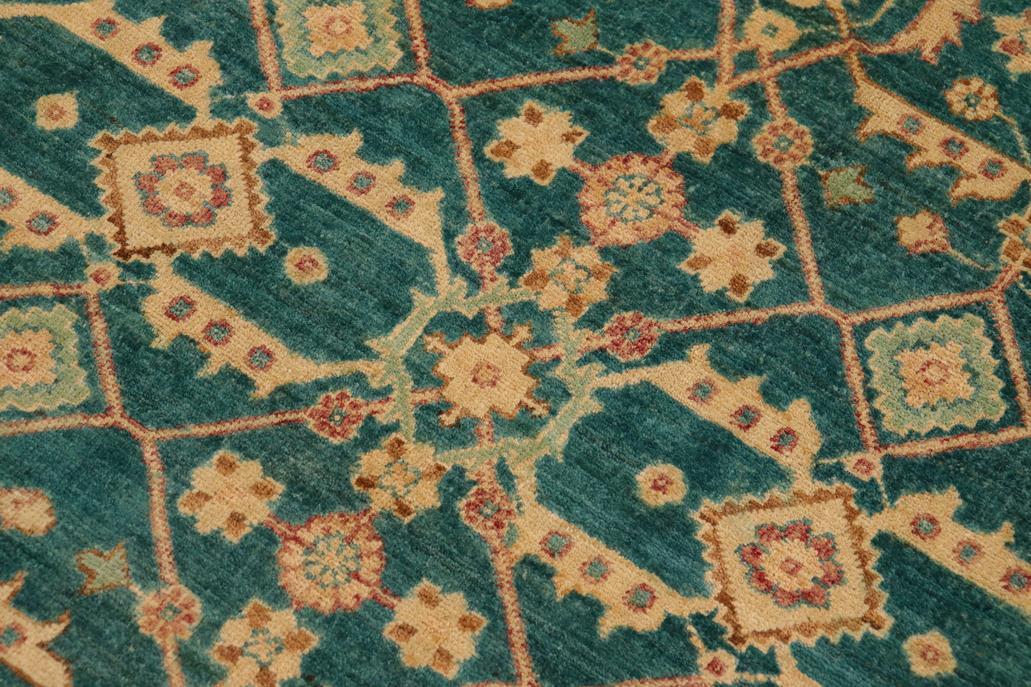 handmade Transitional Kafkaz Chobi Ziegler Lt. Green Nude Hand Knotted RECTANGLE 100% WOOL area rug 9 x 12