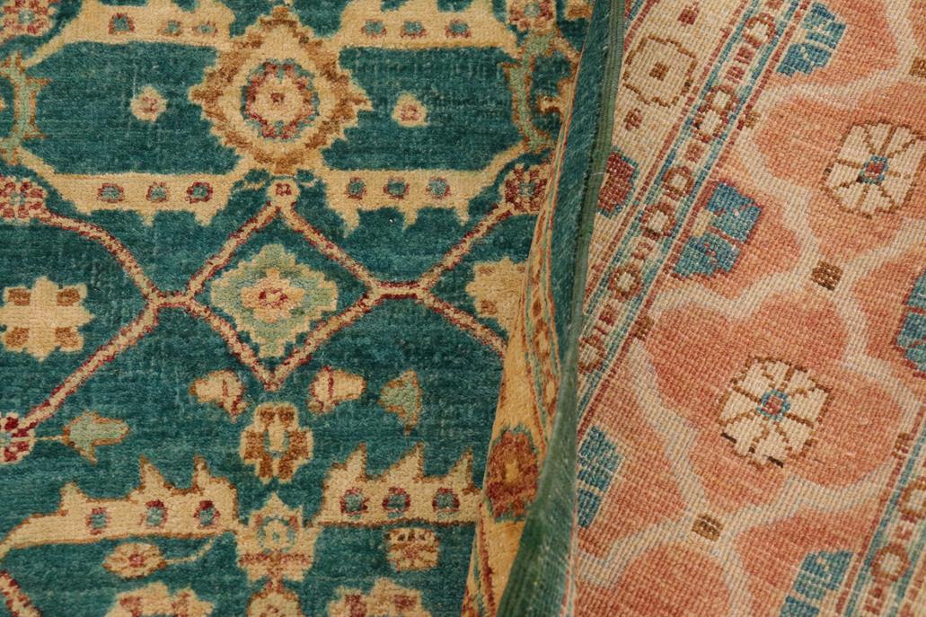 handmade Transitional Kafkaz Chobi Ziegler Lt. Green Nude Hand Knotted RECTANGLE 100% WOOL area rug 9 x 12