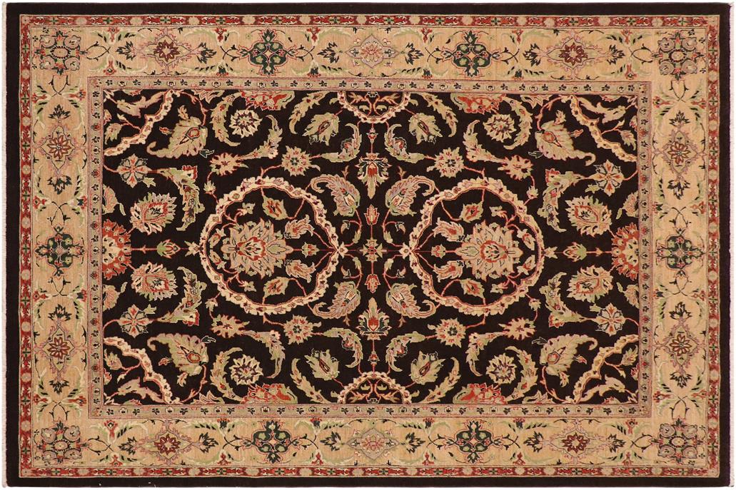 handmade Traditional Kafkaz Chobi Ziegler Brown Tan Hand Knotted RECTANGLE 100% WOOL area rug 9 x 12