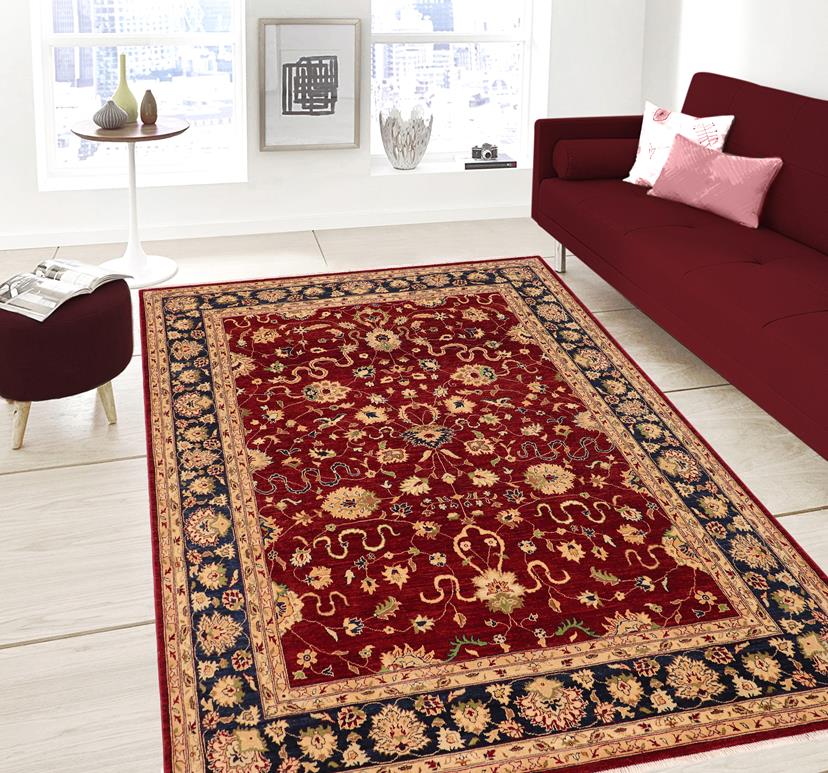 handmade Traditional Kafkaz Chobi Ziegler Red Blue Hand Knotted RECTANGLE 100% WOOL area rug 9 x 12