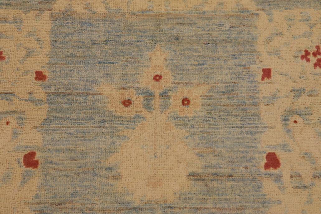 handmade Transitional Kafkaz Chobi Ziegler Lt. Blue Beige Hand Knotted RECTANGLE 100% WOOL area rug 9 x 12