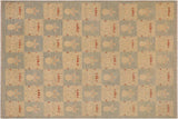 handmade Transitional Kafkaz Chobi Ziegler Lt. Blue Beige Hand Knotted RECTANGLE 100% WOOL area rug 9 x 12