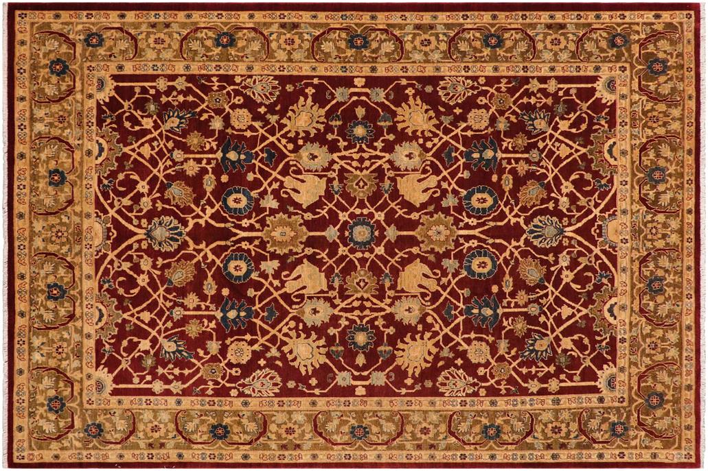handmade Traditional Kafkaz Chobi Ziegler Wine Red Olive Green Hand Knotted RECTANGLE 100% WOOL area rug 9 x 12