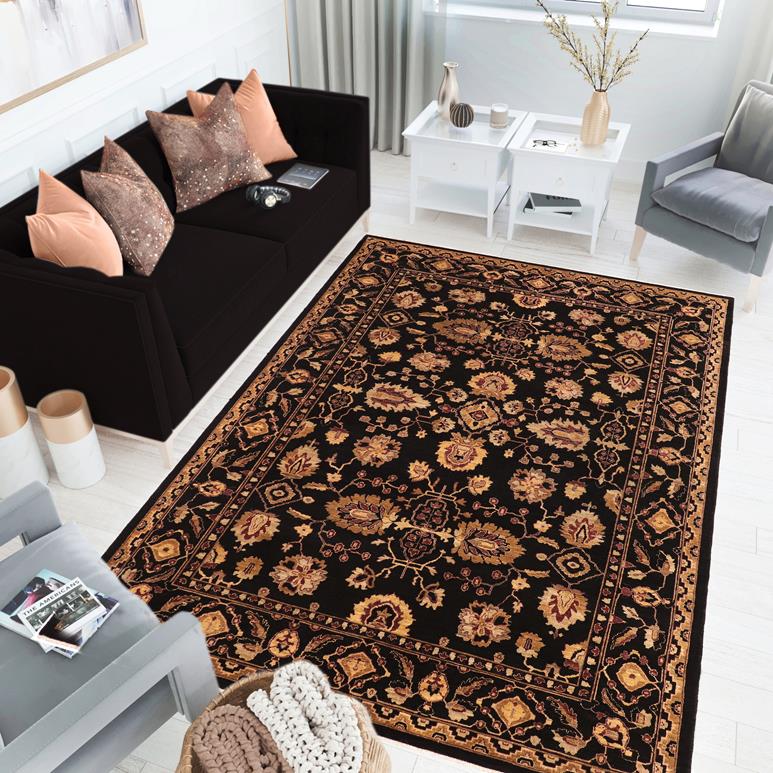 handmade Traditional Kafkaz Chobi Ziegler Black Aubergine Hand Knotted RECTANGLE 100% WOOL area rug 8 x 11