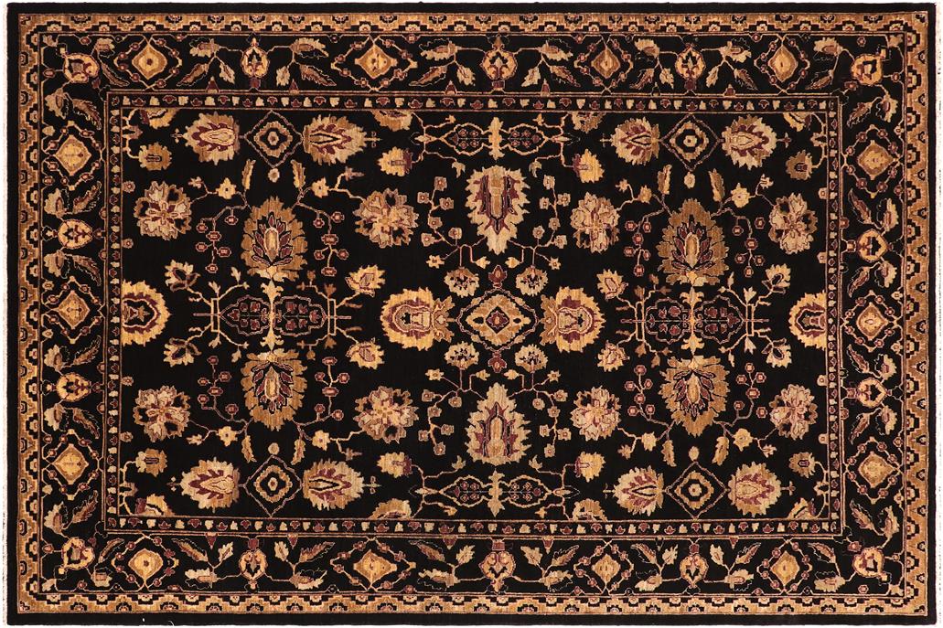 handmade Traditional Kafkaz Chobi Ziegler Black Aubergine Hand Knotted RECTANGLE 100% WOOL area rug 8 x 11