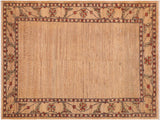 Boho Chic Gabbeh Reatha Beige/Rust Wool Rug - 5'11'' x 9'0''