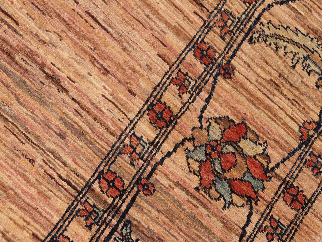 Shabby Chic Gabbeh Raye Beige/Rust Wool Rug - 6'3'' x 9'0''